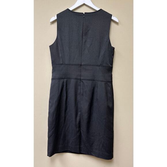 Calvin Klein Size 10 Gray Knee Length Sheath Dress Careerwear Office Siren Belt - Picture 2 of 13